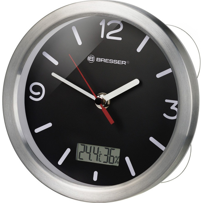 Часы BRESSER MyTime Bath RC, водонепроницаемые, черные 74611