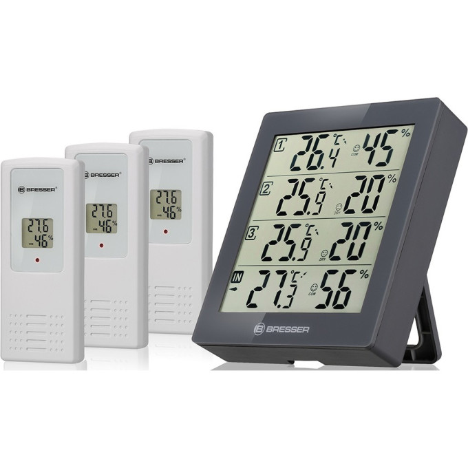 Метеостанция BRESSER Temeo Hygro Quadro, серая 75692